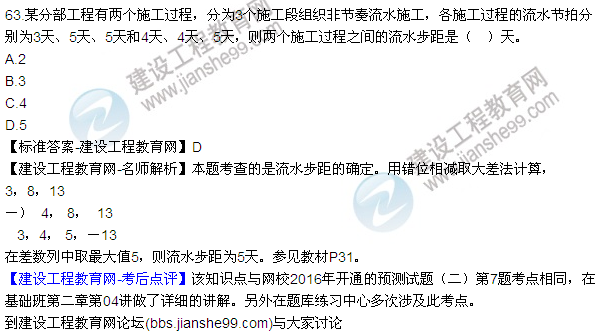 2016監理質(zhì)量、投資、進(jìn)度控制試題及答案（43-63）