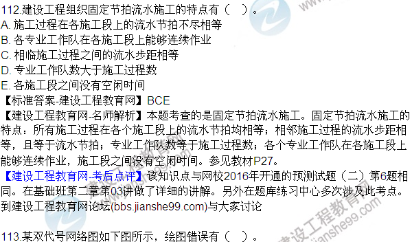 2016監理質(zhì)量、投資、進(jìn)度控制試題及答案（106-120）