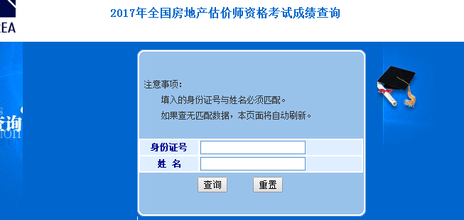 房地產(chǎn)估價(jià)師成績(jì)查詢(xún)