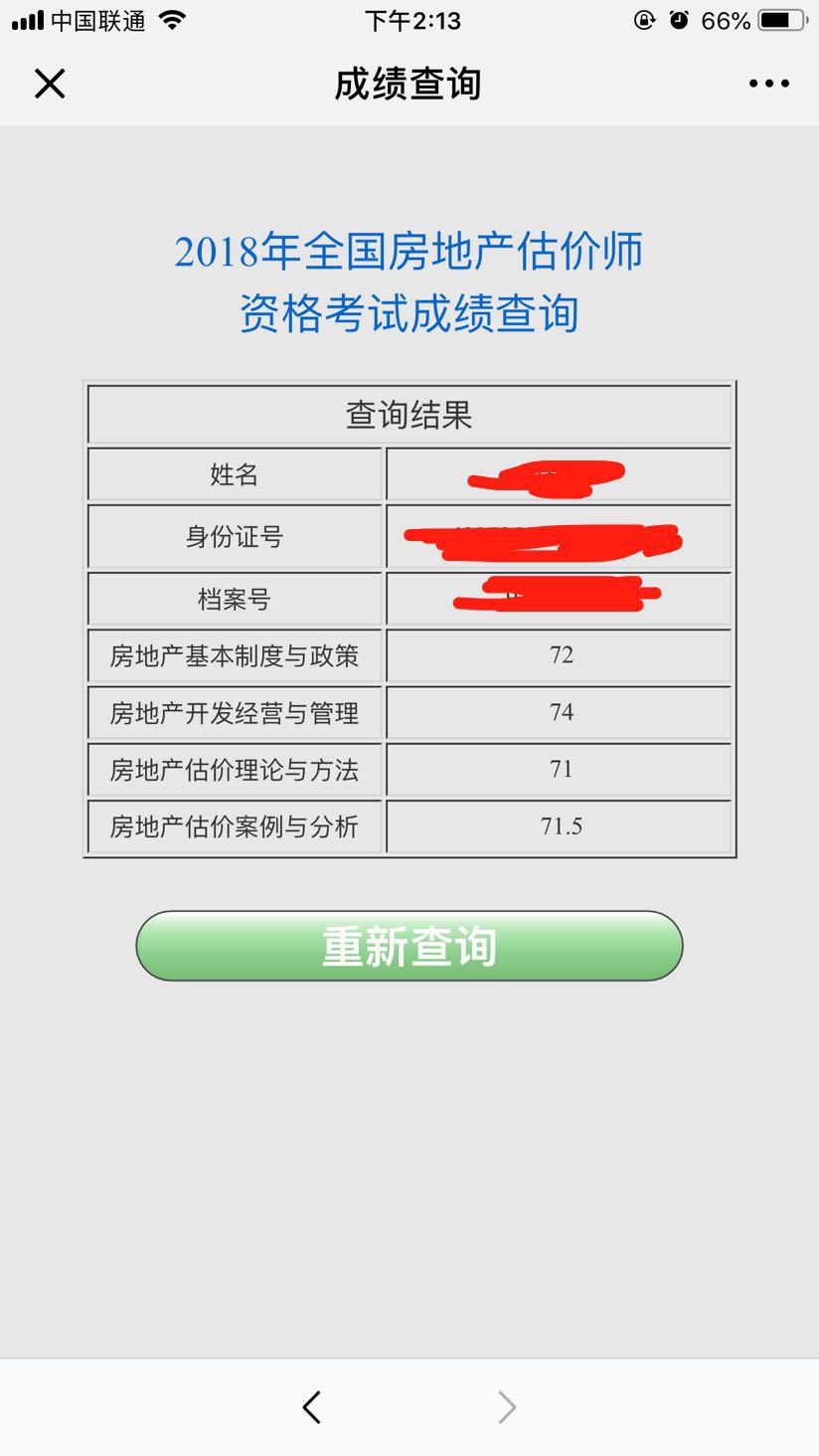 房地產(chǎn)估價(jià)師考試成績(jì)