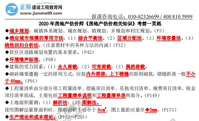 2020年房地產(chǎn)估價(jià)師《房地產(chǎn)估價(jià)相關(guān)知識》考前一頁(yè)
