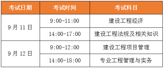 一級建造師考試時(shí)間、考試科目